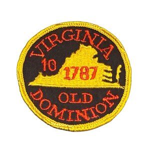 Virginia Old Dominion 1787 Souvenir Vintage Twill Gauze Patch Round 2.75 Inch